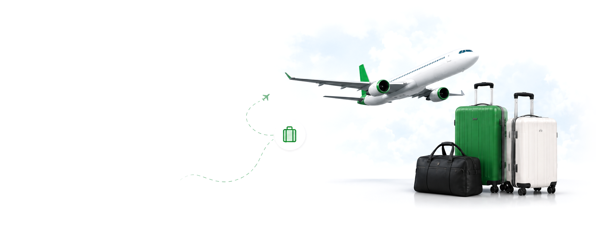 TripWorks airplane and travel baggage